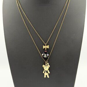 Betsey Johnson Royal Engagement Articulated Bear English Taxi 2 Strand Necklace